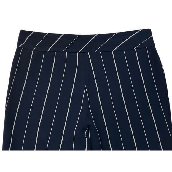 Investments Women's Navy W/White Stripes Soft Stretchy Capri Career Pants SZ 12S - Picture 5 of 7